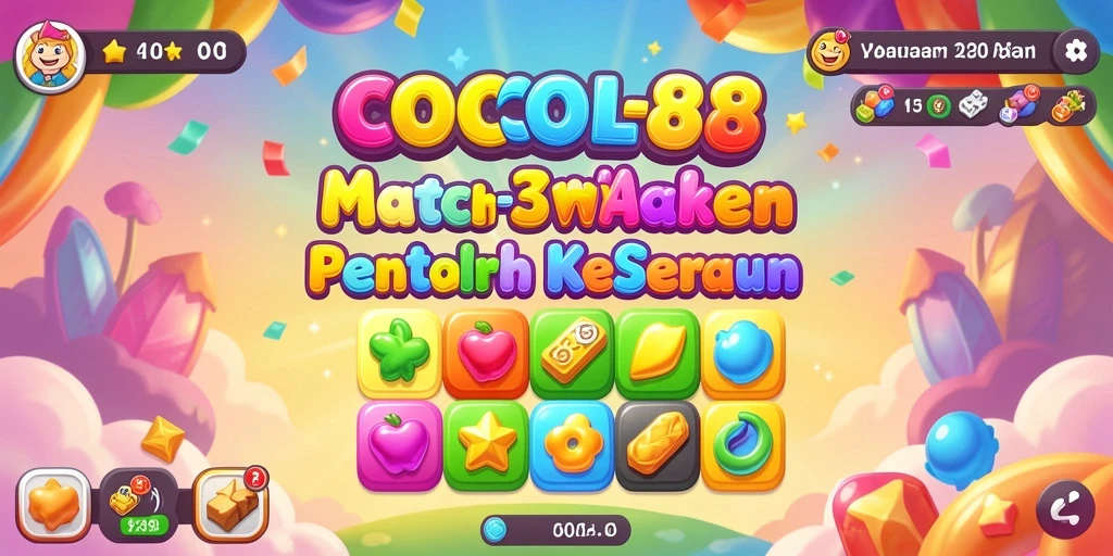 Screenshot utama COCOL88 menampilkan gameplay Match-3 yang memikat.