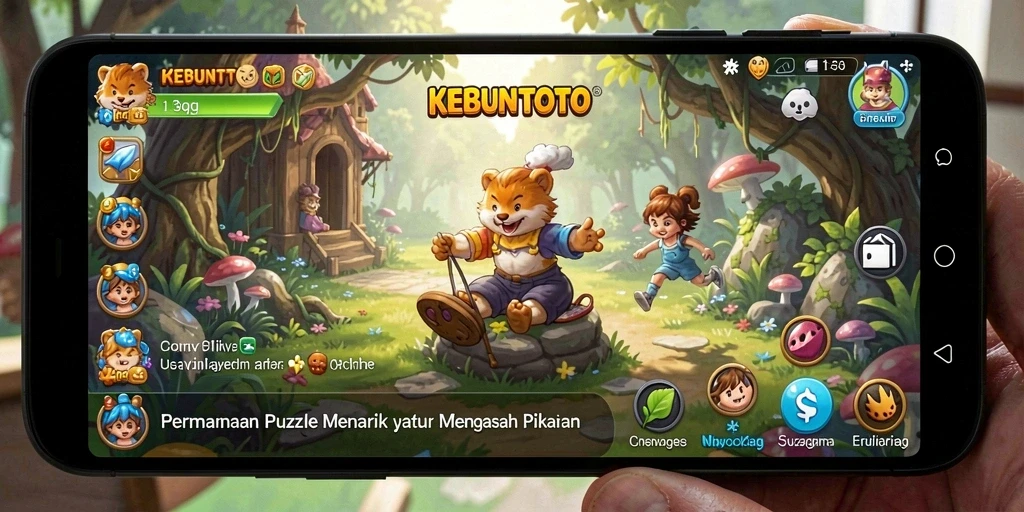Tampilan gameplay KEBUNTOTO yang menantang dan penuh warna.