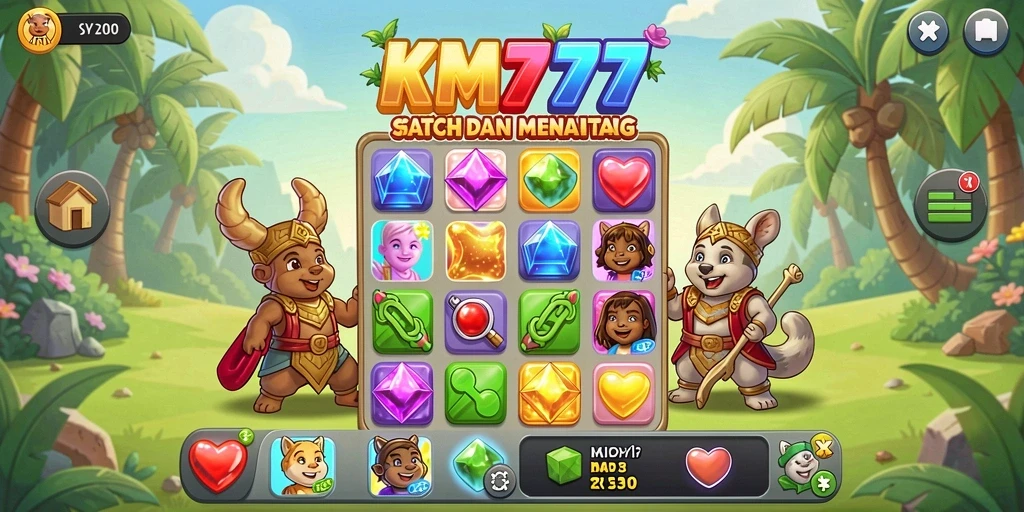 Tangkapan layar menunjukkan momen seru gameplay Match-3.