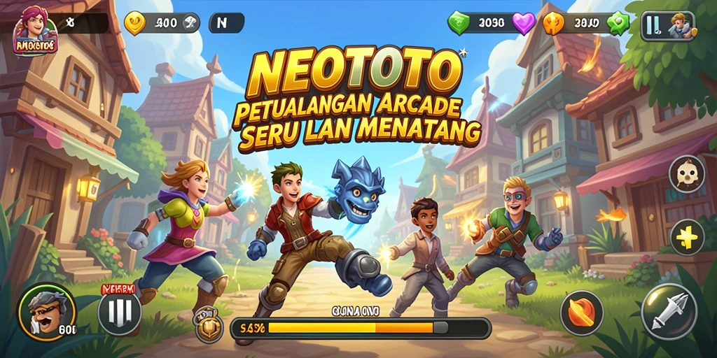 Tampilan gameplay NEOTOTO yang seru dan penuh warna.