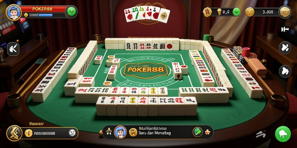 Screenshot POKER88 menampilkan gameplay Mahjong yang seru dan menantang.