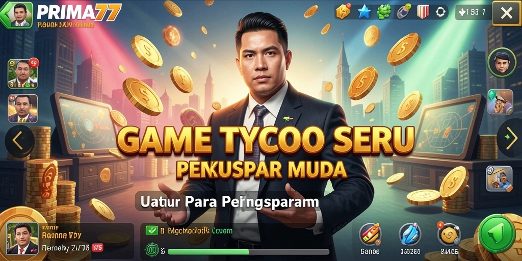 Tampilan gameplay seru PRIMA77 dengan elemen Tycoon yang menarik.