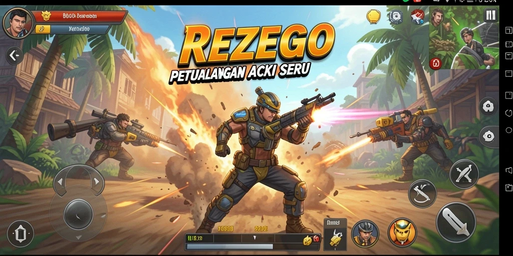 Tampilan gameplay seru dalam action REZEGO.