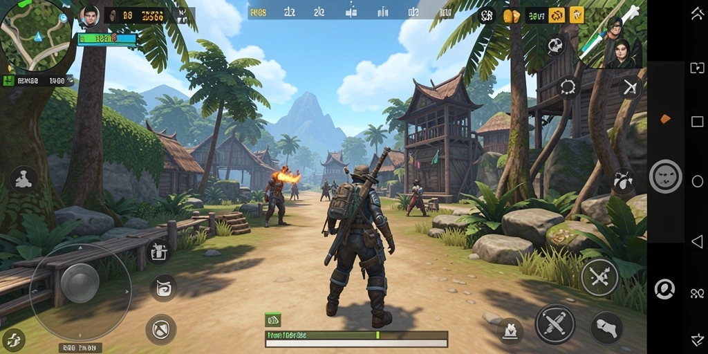 Tangkapan layar gameplay RK88 dengan pemandangan luas dunia terbuka.