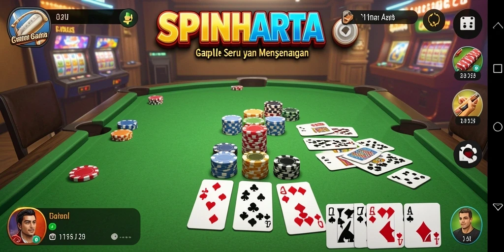 Tampilan gameplay Gaple yang menarik di SPINHARTA.